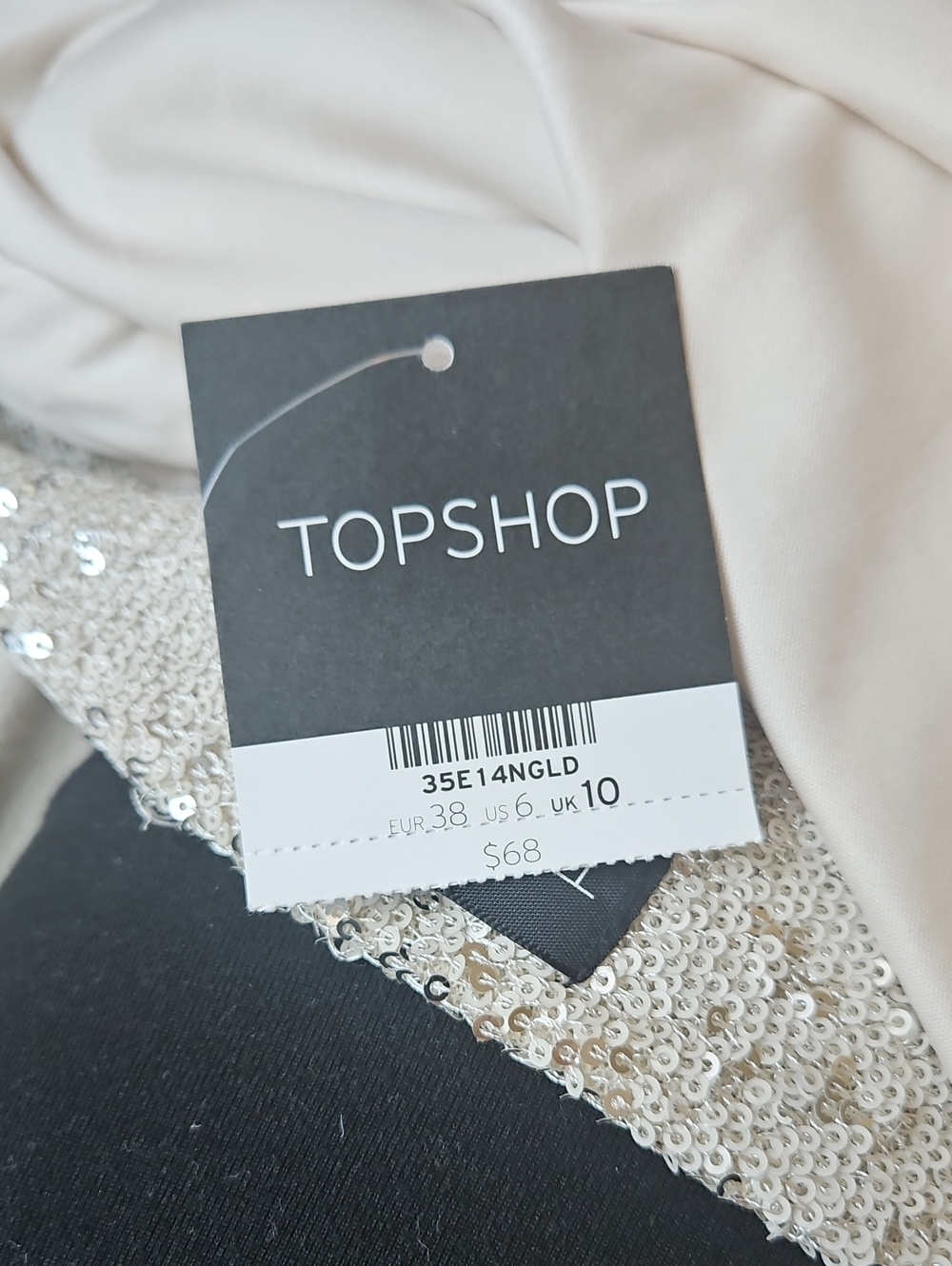 Topshop Cream Sequin Women's Dress
